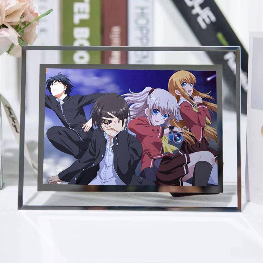 动漫Charlotte夏洛特乙坂有宇友利奈绪次元周边567寸水晶玻璃相框