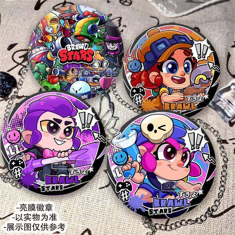 杰西荒野乱斗爆裂小队潘妮莫提斯雪莉周边谷子吧唧镭射徽章收藏品