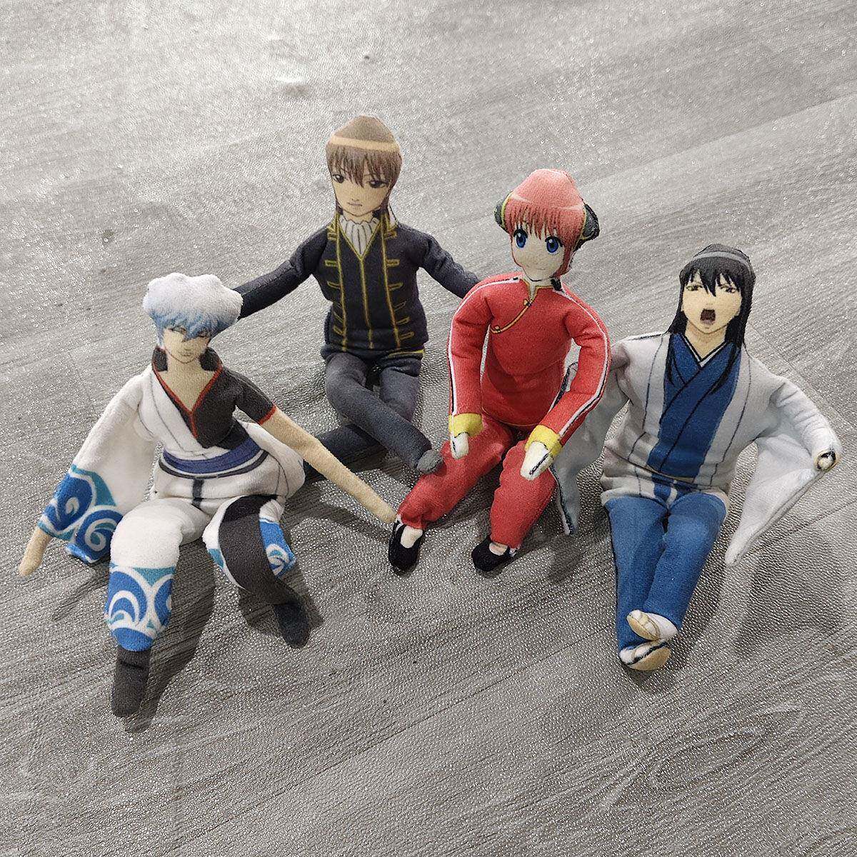 银魂抽象无白边有铁丝骨架毛绒玩偶坂田银时凹造型公仔可定制