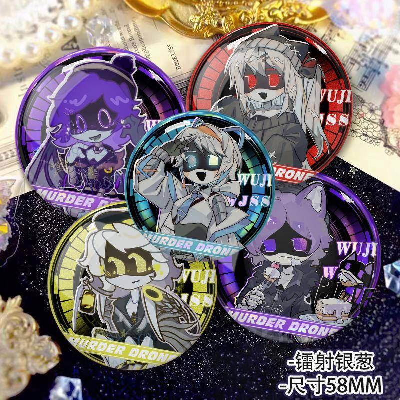 无机杀手Uzi/N/V周边谷子银葱徽章双闪吧唧动漫摆件痛包胸针/收藏