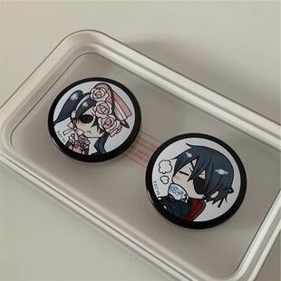 日版谷子徽章黑执事 知更鸟 啵酱夏尔 Q版喝茶吧唧 一对