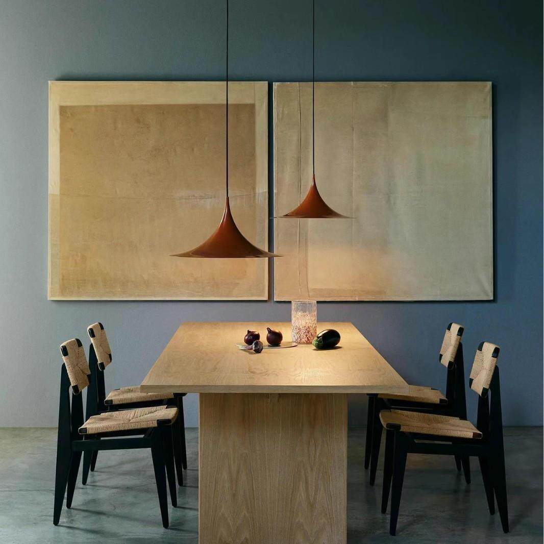 原版复刻设计简约中古餐桌飞碟吊灯轻法式餐厅灯吧台喇叭灯