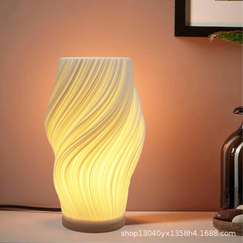 北欧简约ins床头柜台灯高级感奶油风日系卧室书桌装饰氛围灯