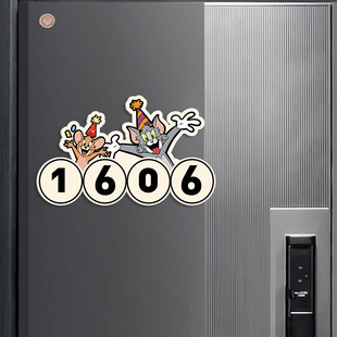 新款门牌号创意可爱猫和老鼠亚克力定制标识墙门贴