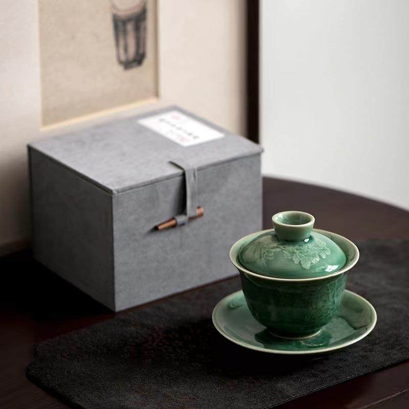 青瓷三才盖碗单个泡茶陶瓷茶具个人茶碗带盖不烫手文人茶室泡茶碗,包装,五金配件包装,淘宝优惠券,粉丝福利购,淘宝优惠卷