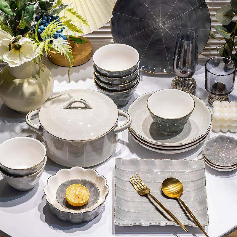 北欧风碗碟套装轻奢高级感颜值2023新款乔迁碗盘筷碗具餐具套装,橡塑材料及制品,亚克力管/有机玻璃管,淘宝优惠券,粉丝福利购,淘宝优惠卷