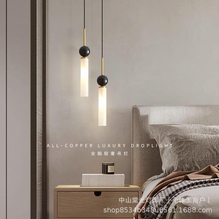 卧室床头吊灯主卧现代简约高级感意式高端极简吧台小吊灯2024新款