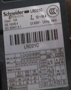 LRD21C热过载继电器12-18A