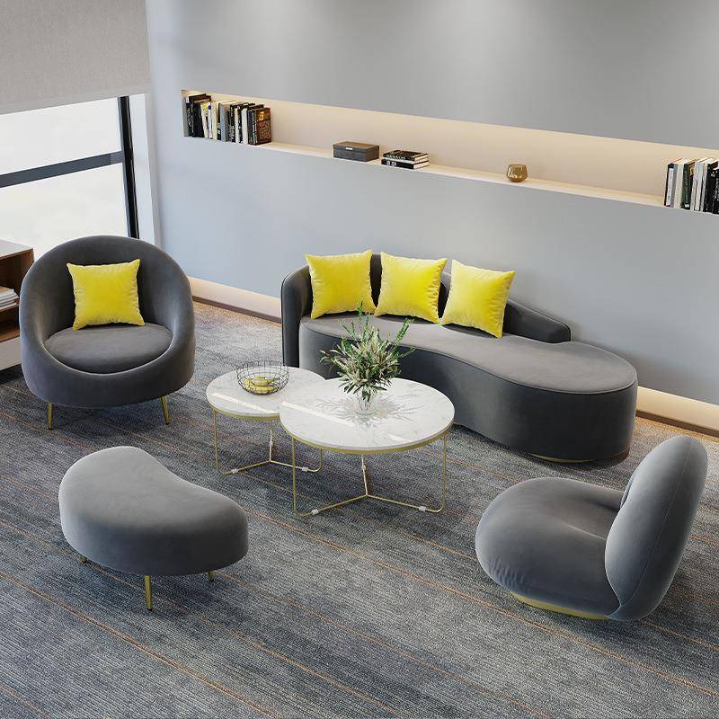 办公室沙发茶几组合简约会客接待室休息区懒人沙发洽谈商务工作室