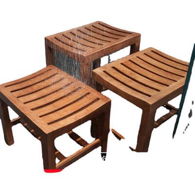 橡木淋浴房洗澡木凳老人冲澡凳天然防腐实木孕妇防滑凳坐凳矮凳子