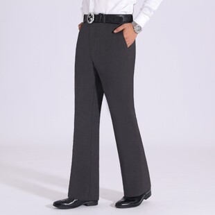 喇叭裤 弹力厚款 男士 垂感免烫阔腿西裤 冬季 直筒微喇叭休闲长裤 新品