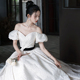 轻婚纱2023新款 新娘法式 主婚纱在逃公主出门纱森系旅拍订婚敬酒服