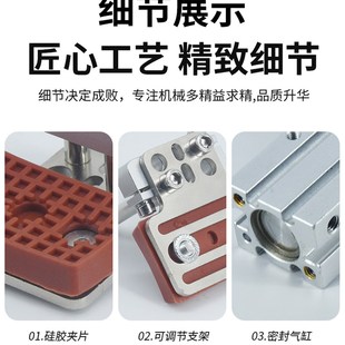 机械手夹具伸缩支架MHZ216D平行夹具带M硅胶夹片可调节支架气缸