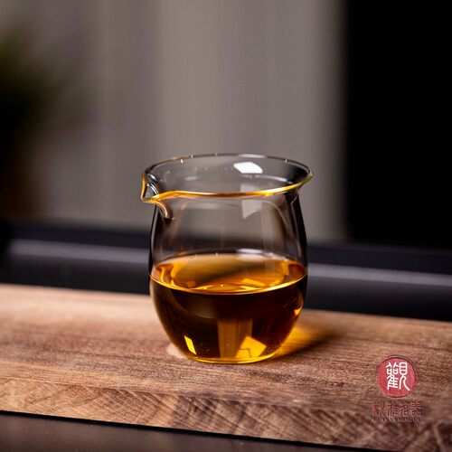台湾藏瓅公道杯水月公杯全透明无把公杯茶道配件高硼硅玻璃御林芯