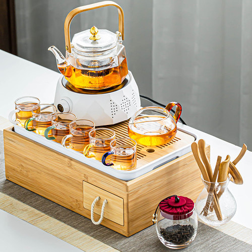 玻璃煮茶壶大容量家用电陶炉煮茶器套装网红小型蒸茶炉茶具烧水壶