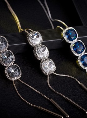 秋冬时尚韩版长款项链毛衣链女装百搭配饰品挂件流苏水晶吊坠