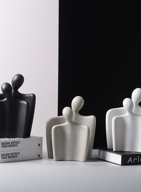 现代简约抽象人物摆件家居饰品情侣客厅玄关新婚礼物乔迁新居礼品