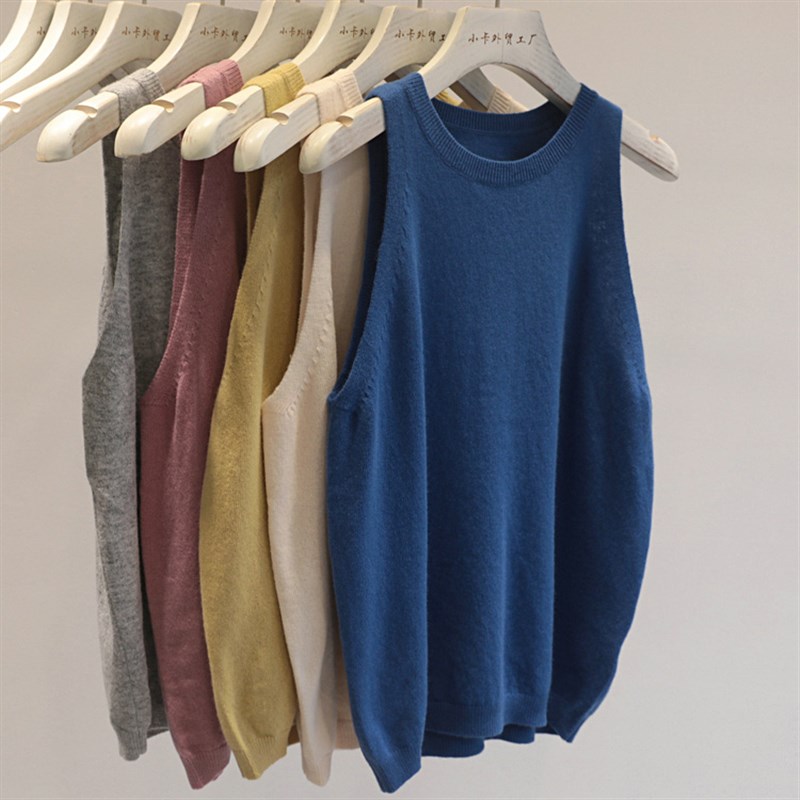 巨软乎!简约纯色羊毛针织背心女柔软亲肤基础款内搭打底衫上衣