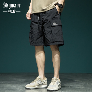 男夏季 新款 宽松潮流加肥加大码 美式 休闲五分裤 短裤 男士 子 速干工装