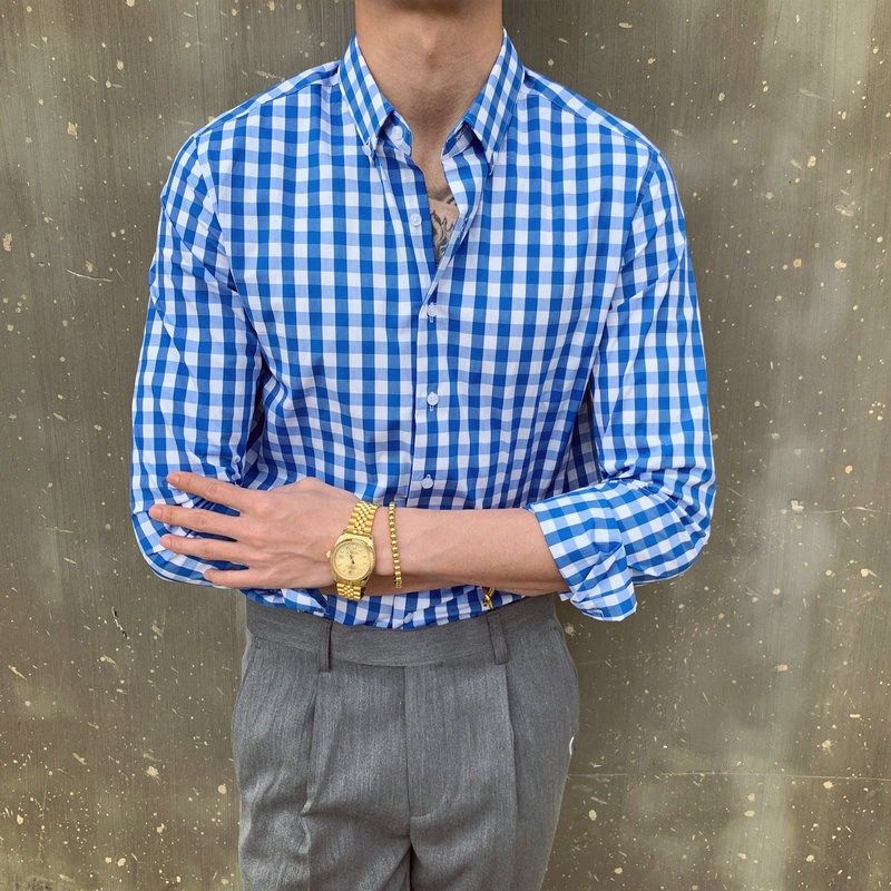 英伦修身男士百搭长袖格子衬衫男韩版轻熟休闲潮流春夏上衣衬衫,男装,衬衫,淘宝优惠券,粉丝福利购,淘宝优惠卷