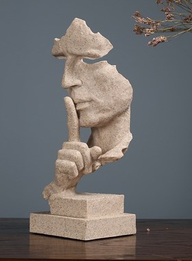 沉默是金抽象复古模型摆件创意家居装饰品客厅餐厅咖啡厅店铺摆设