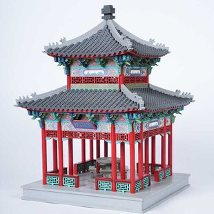 木制拼装知春亭古建筑diy拼装模型潮玩礼物摆件斗拱手工小屋积木