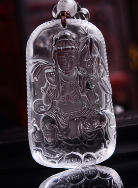 白水晶属龙属蛇守护神普贤菩萨佛像本命佛生肖普贤普萨吊坠