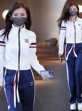 休闲套装女春秋季2024年新款A时尚洋气开衫卫衣阔腿裤运动服两件