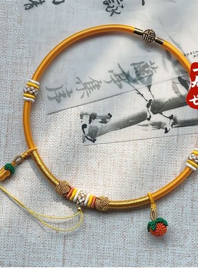 宝宝项圈多挂纯手工编织绳中式富贵百搭满月百天周岁礼长命岁项圈