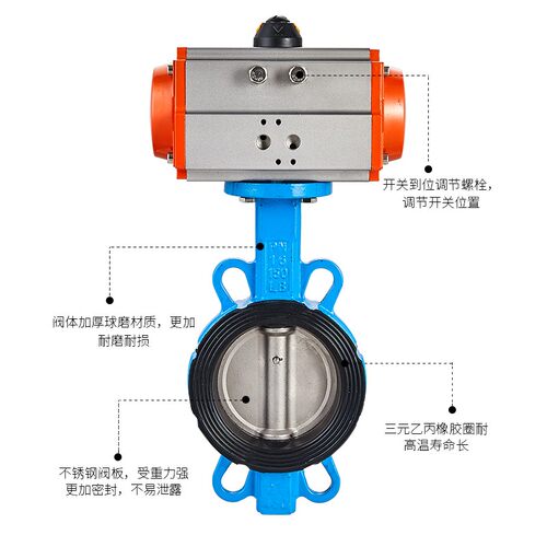 D671X-16Q气动蝶阀对夹式阀门不锈钢DN50 65 80 100 150 200 300