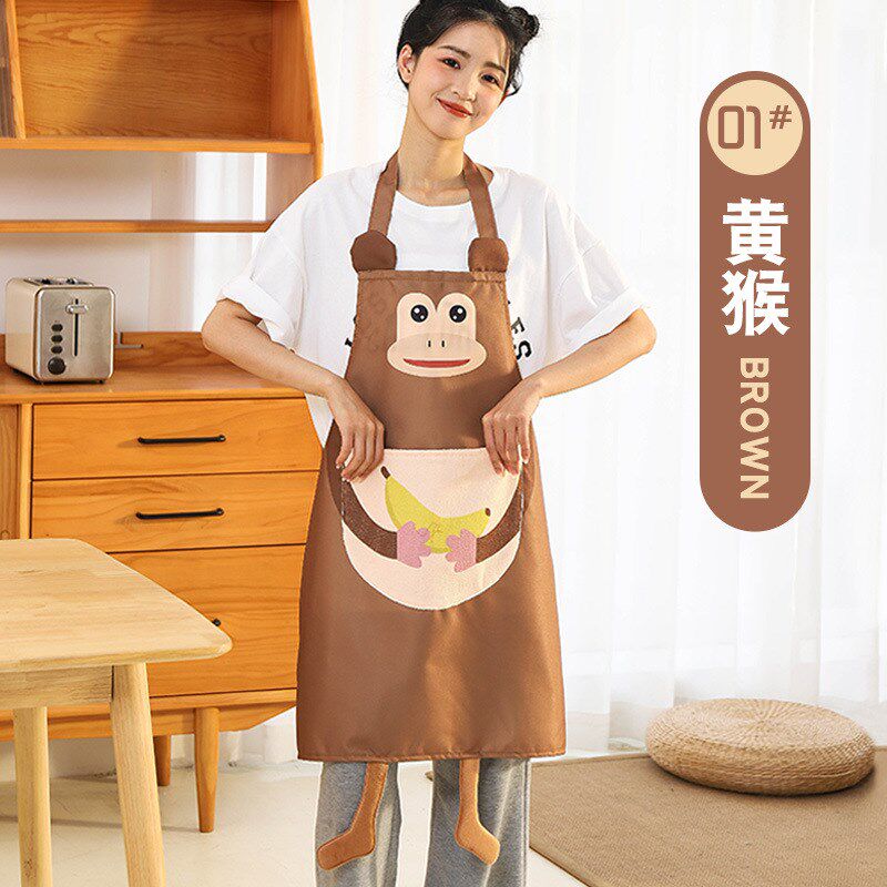 挂脖围裙女士g防水可擦手家用围腰带兜时尚家务厨房家用工作服罩