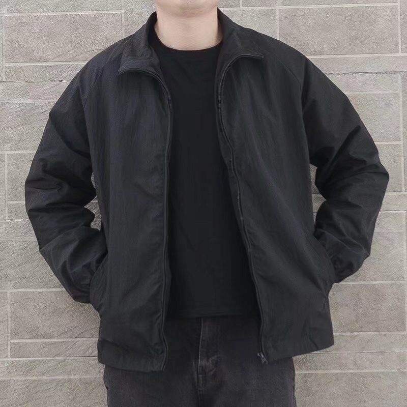 春秋季外套男潮流日系宽松薄款休闲风衣复古韩版帅气男士夹克