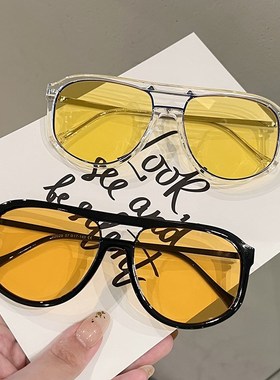 网红新款大框黑色墨镜女复古遮阳圆脸显瘦防风开车驾驶太阳眼镜男