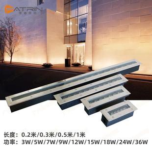LED长条形地埋灯36W不锈钢防水埋地洗墙灯方条形地板灯柔光步道灯