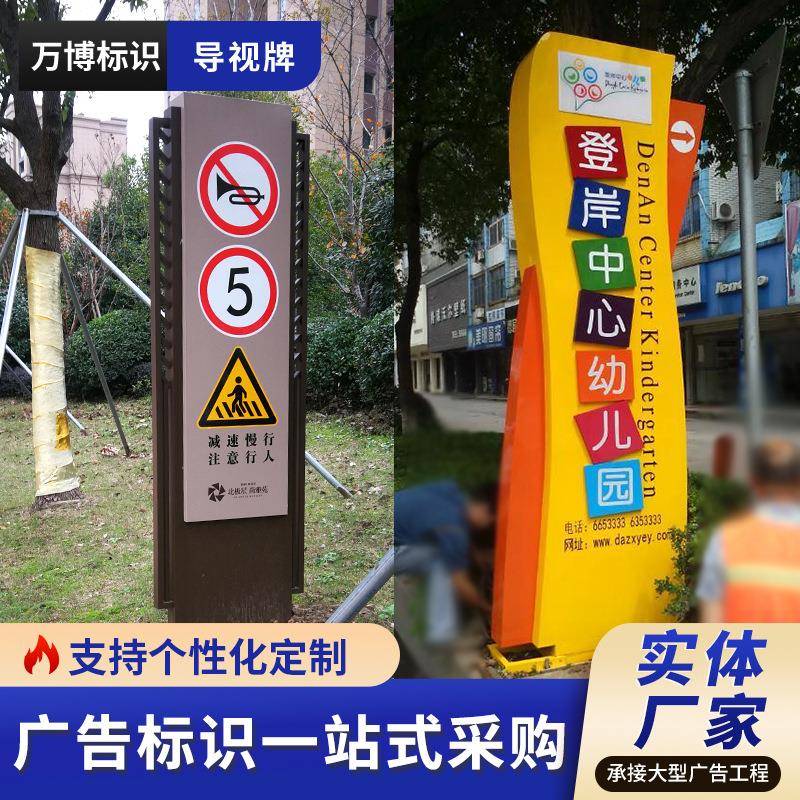 精神堡垒公园停车场不锈钢导视牌乡村建设标识牌旅游景区导视牌