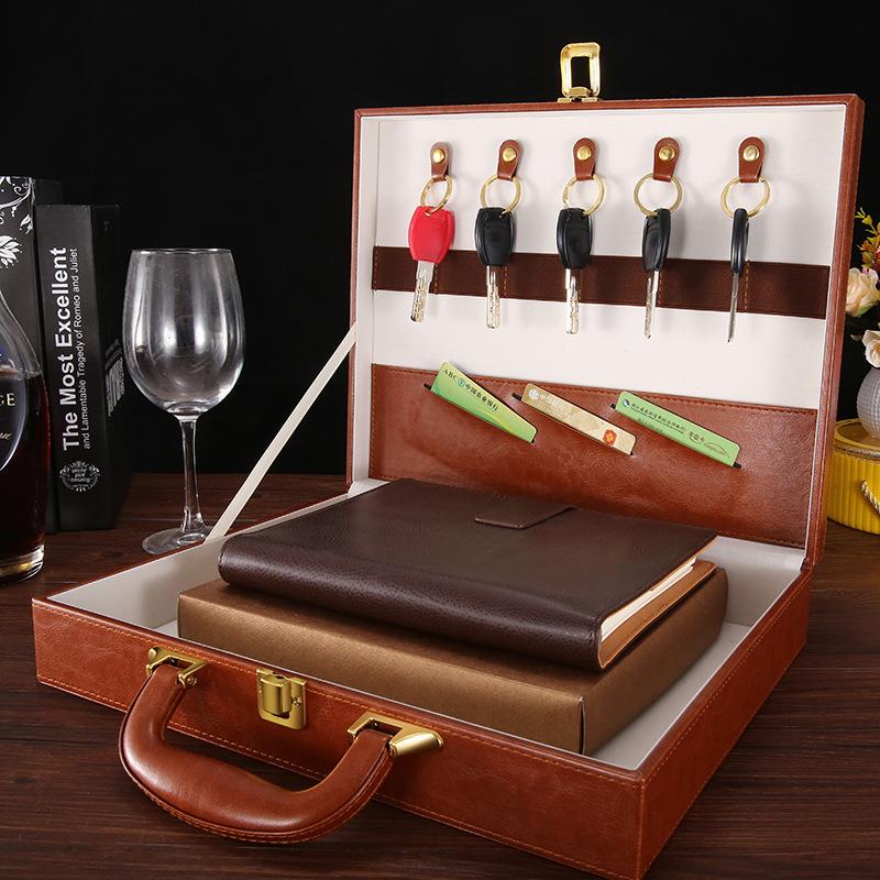 优质pu皮料手提交房箱楼盘合同交付钥匙箱多功能卡片收纳文件盒