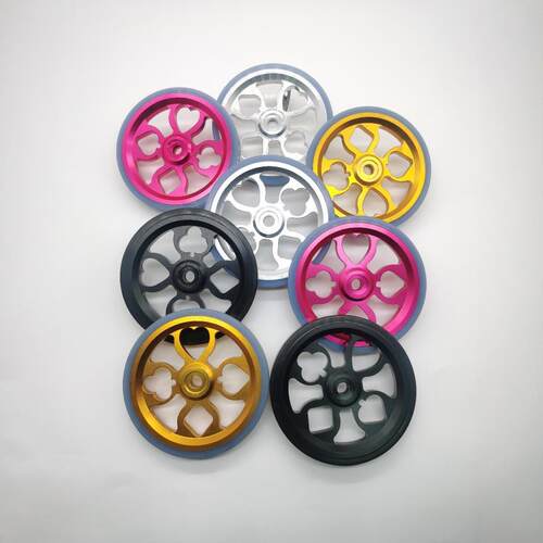 小布折叠车易行轮CNC加工72mm超轻铝合金推行轮适用英布国布鸟车