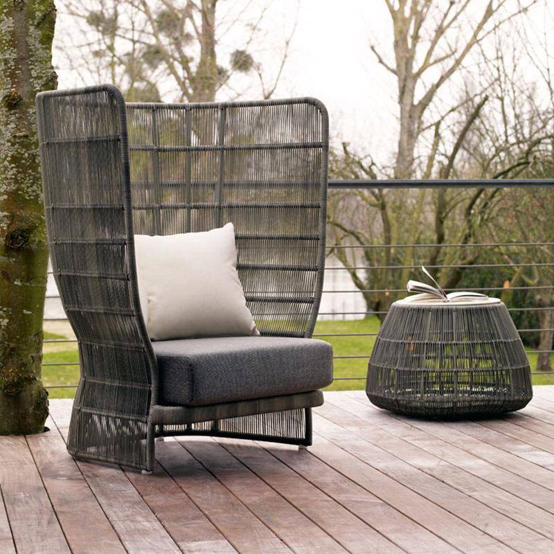 户外庭院藤编沙发双人组合室外露台外摆民宿休闲售楼部藤艺家具