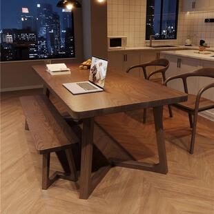 北欧实木餐桌家用餐厅日式饭桌实木桌子小户型客厅休闲餐桌椅组合