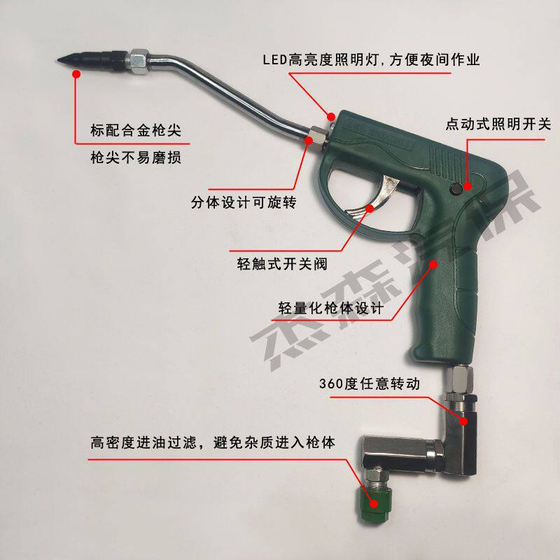 气动万向黄油枪高压注油器枪头合金钢枪尖黄油嘴
