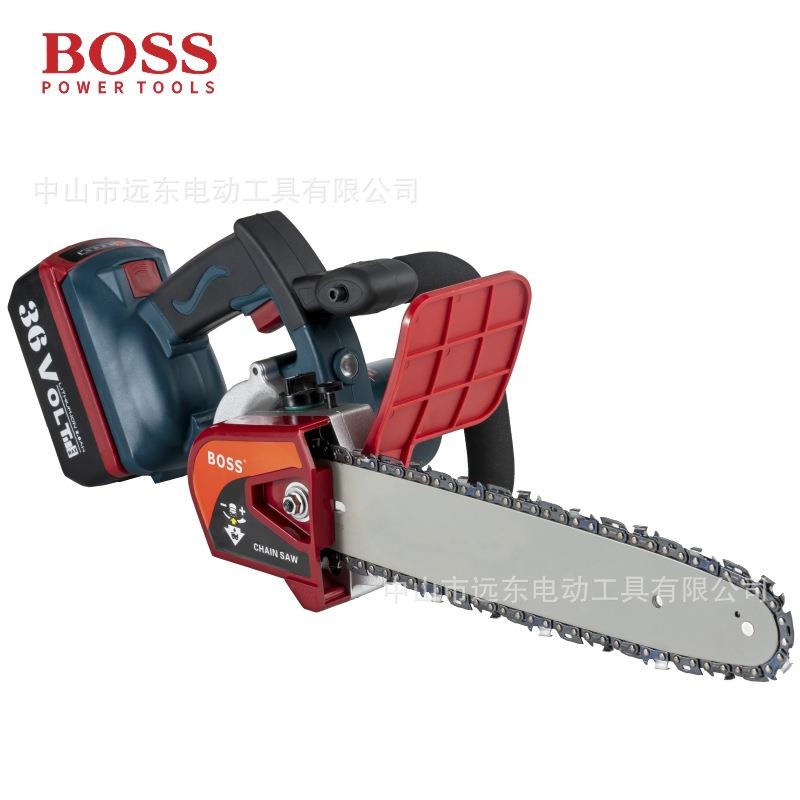 BOSS波士36V大功率充电式电锯家用小型电链锯户外无线砍树伐木锯