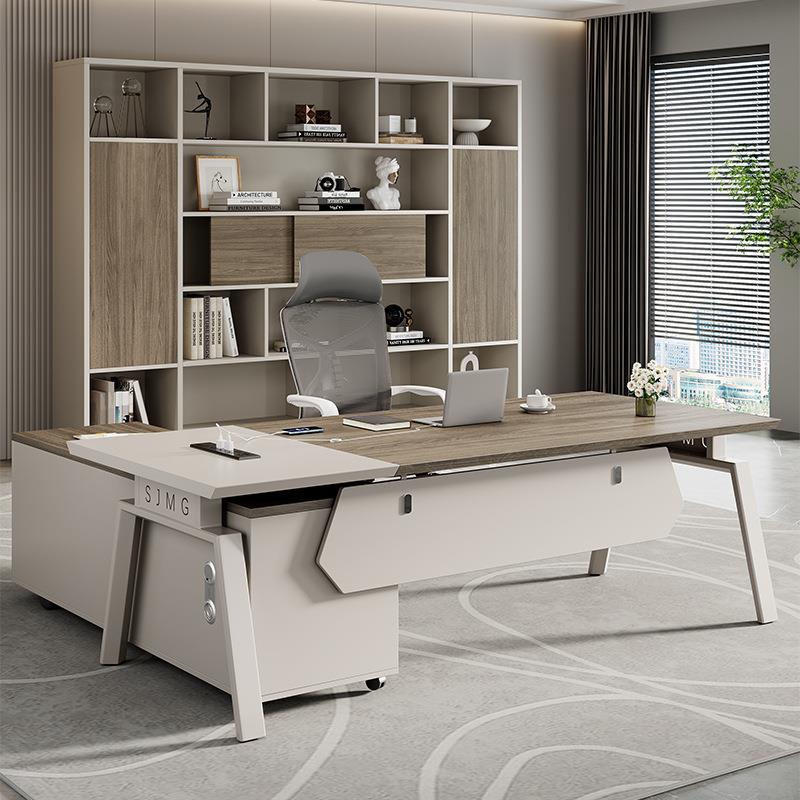 办公桌老板桌简约现代总裁桌办公室家具广东轻奢经理大班台主管桌