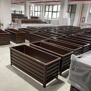 铝合金花箱户外庭院阳台花盆花槽组合花坛市政道路护栏种树种植箱