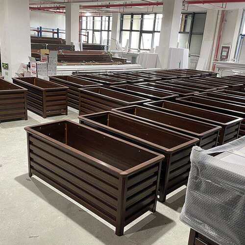 铝合金花箱户外庭院阳台花盆花槽组合花坛市政道路护栏种树种植箱
