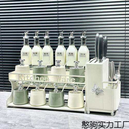 新陶轻奢调料盒套装厨房陶瓷盐罐调味盒油盐酱醋瓶罐组合装调味罐