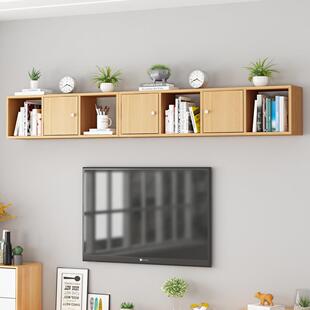 客厅电视柜上墙书架免打孔置物架吊柜储物柜悬空悬空墙壁柜壁挂式