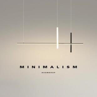 北欧餐厅灯简约现代一字吊灯创艺个性艺术长条吊灯吧台饭厅餐吊灯