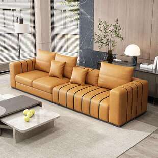 奶油风新款布艺沙发客厅小户型简约现代钢琴键轻奢直排科技布沙发