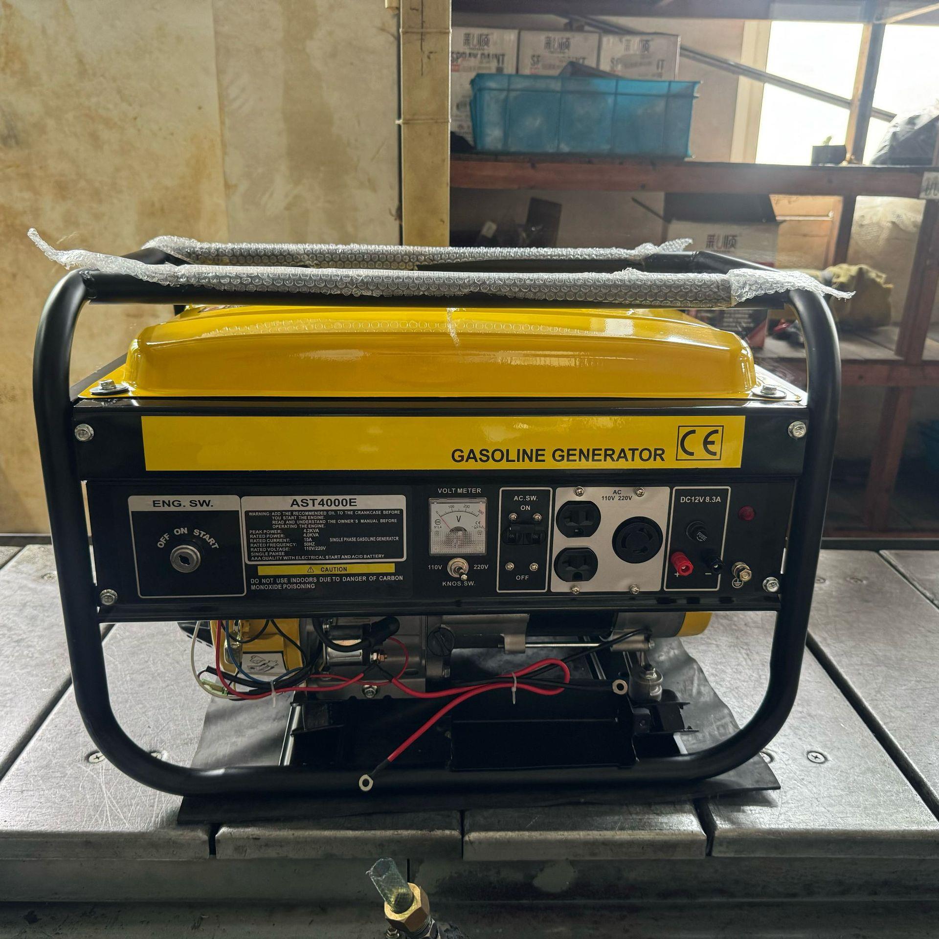 4kw汽油发电机大功率7.5HP外贸应急发电户外施工家庭备用省油