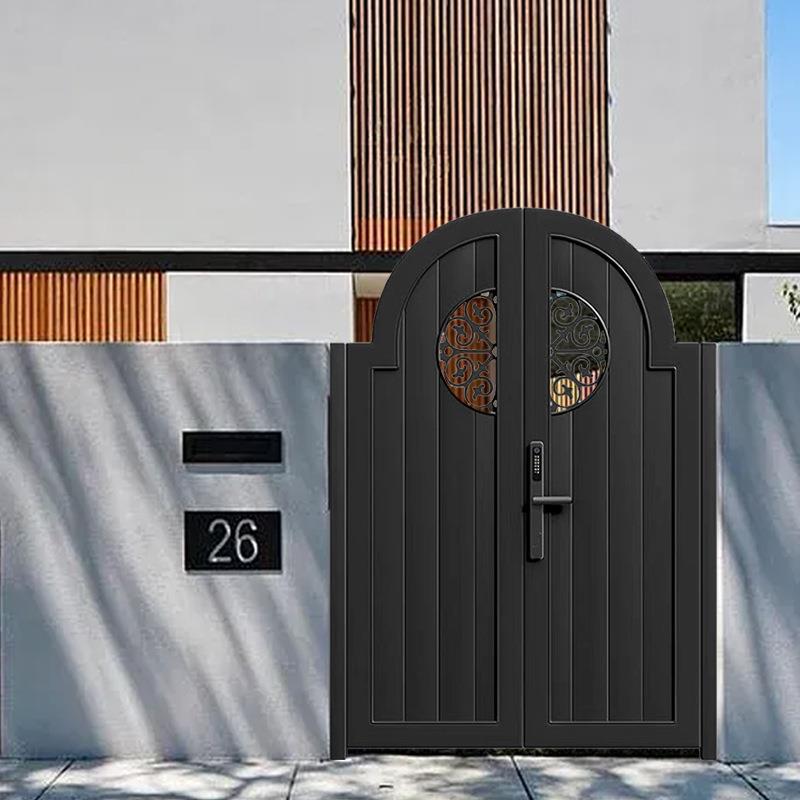 简约新款不锈钢铝艺大门中式双开门农村自建房家用庭院大门铝合金